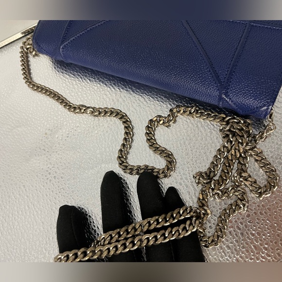 Dior blue leather diorama wallet on chain - Picture 8 of 8